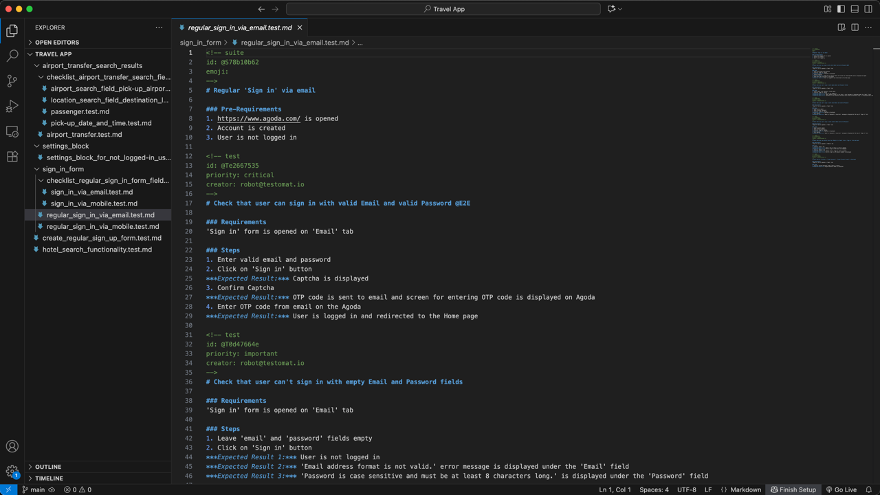Testomatio - Export as markdown